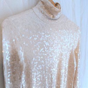 Express | Sequin Long Sleeve Turtleneck